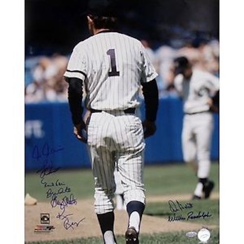 1970s NY Yankees Greats Signed by 8 Yankees 16x20 Photo of Billy