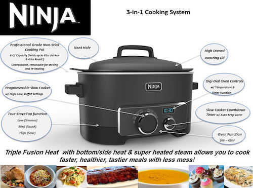 Ninja 3-in-1 6 Quart Stovetop Oven Slow Cooker Cooking System +