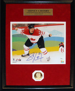 Sidney Crosby Framed & Signed 2010 Olympics Golden Goal Ticket BAS Certified