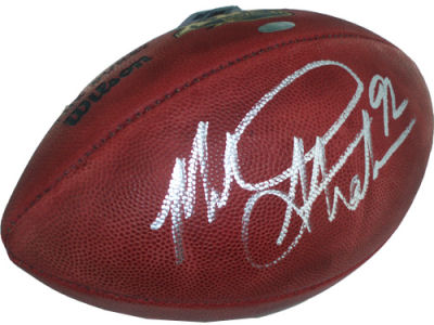 Michael Strahan Autographed Super Bowl XLII Football with Glass Case and  Certificate of Authenticity!