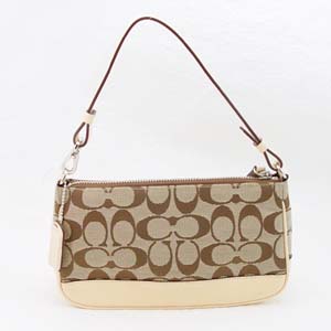 Coach Signature Demi Pouch - Canvas with Khaki Leather