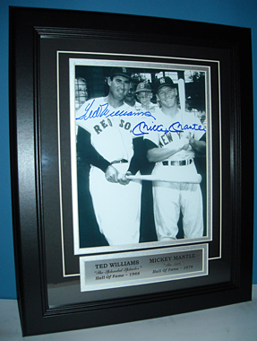 Autographed Picture Of Ted Williams and Mickey Mantle FRAMED