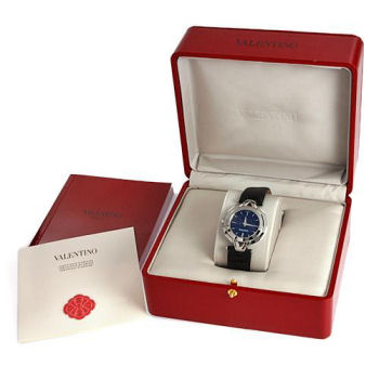 Valentino Stainless Steel Ladies Watch with Genuine Lizard Leather Strap