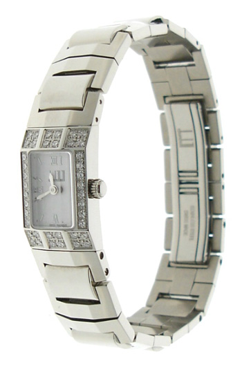 Alfred Dunhill Baby Facet Ladies' Rectangular 40 Diamond Watch with ...